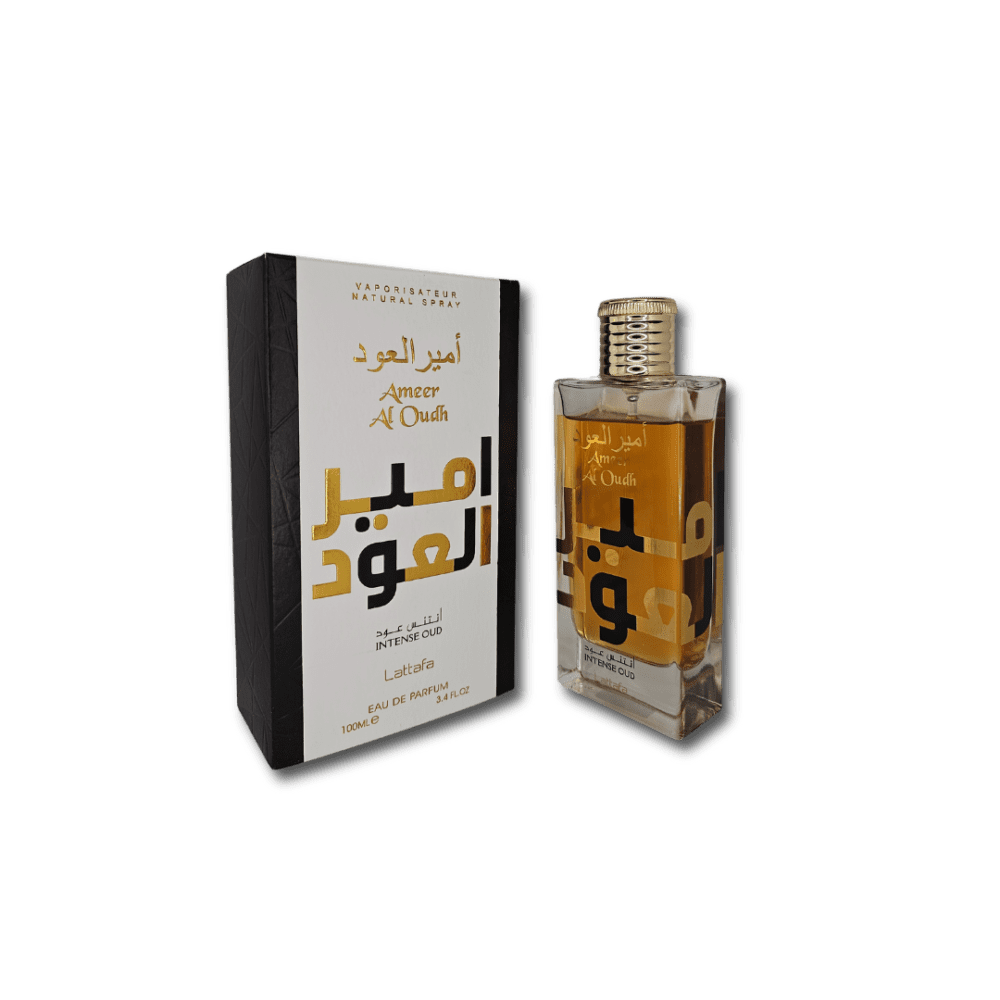 Ameer Al Oud intense oud Perfume bottle and box