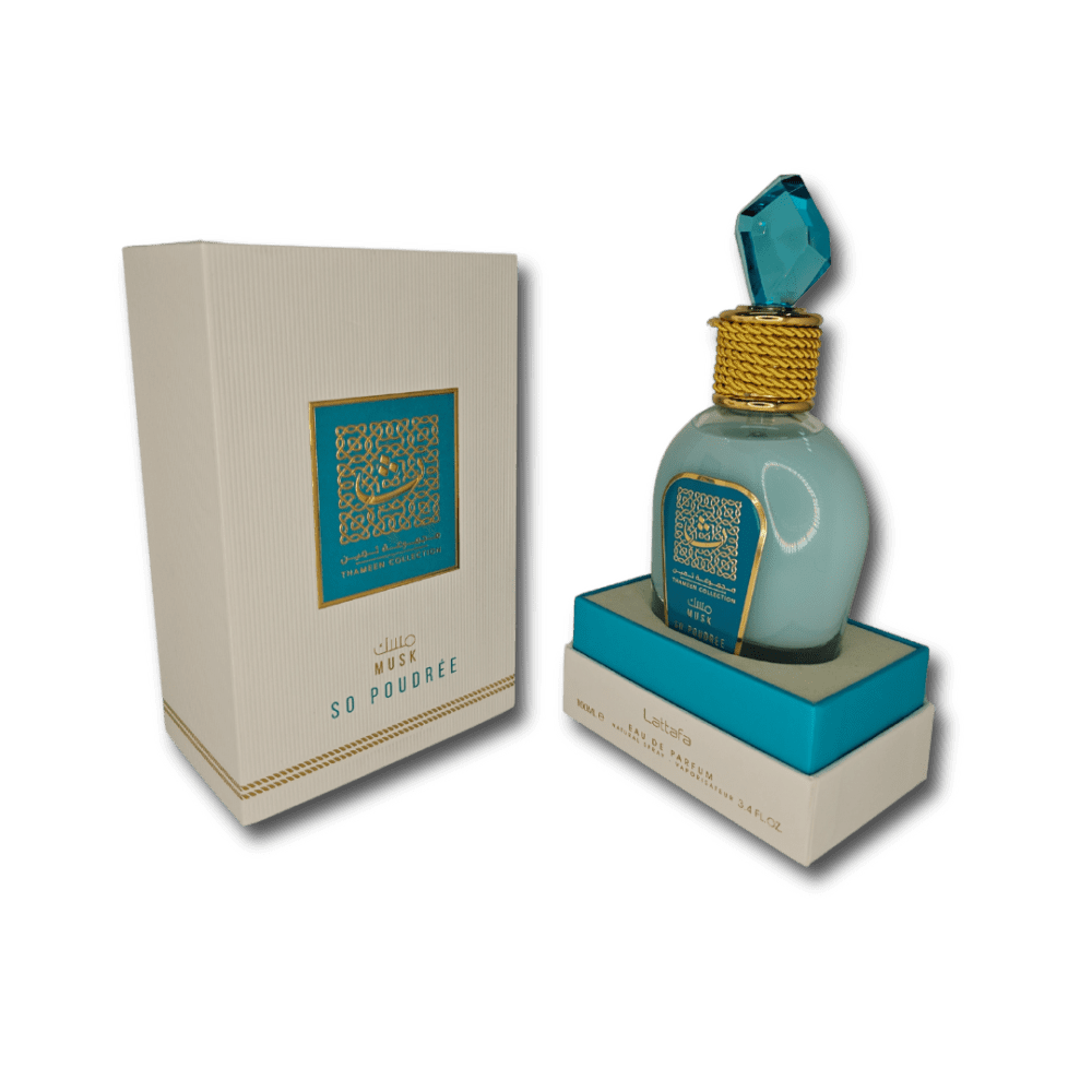 Lattafa Thameen Collection So Poudree Perfume Box Open