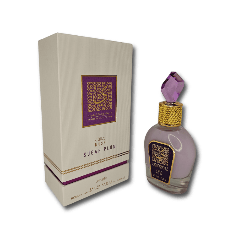 Lattafa Thameen Collection Sugar Plum Perfume Box