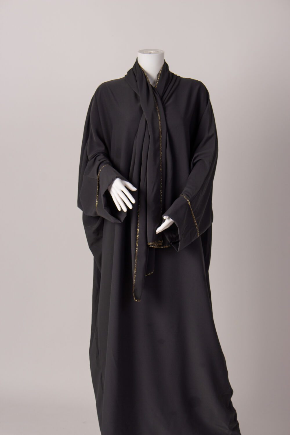 Prayer Abaya Grey Front