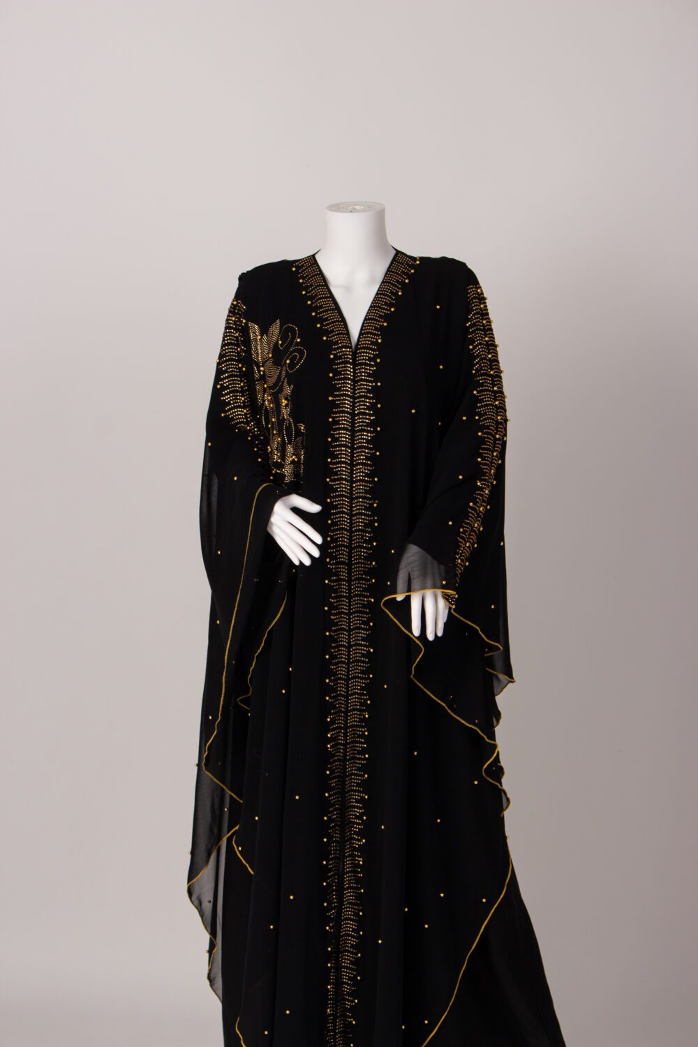 Kaftan Designer Farasha Abaya Black Front