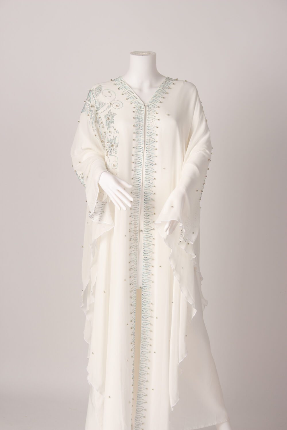 Kaftan Designer Farasha Abaya White Front