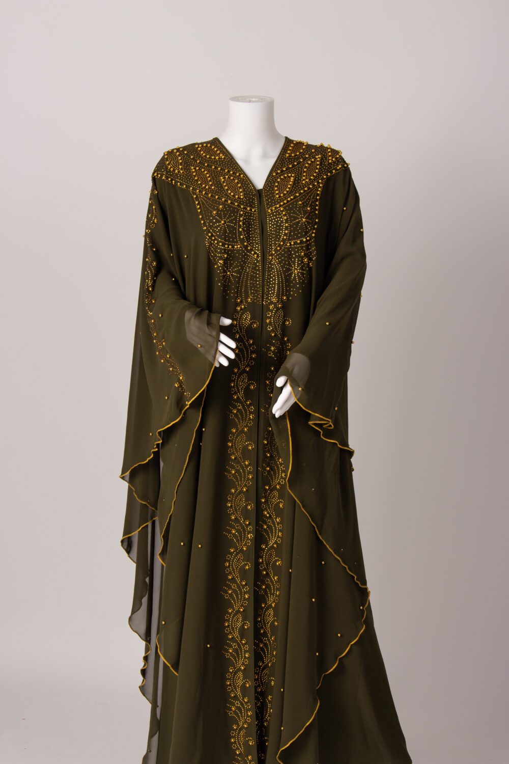 Kaftan Designer Farasha Abaya Green Front