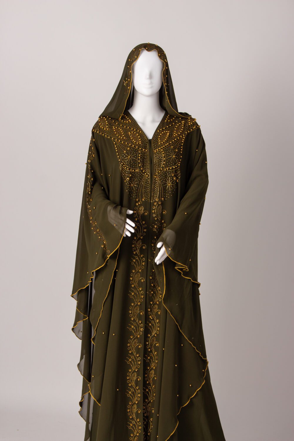 Kaftan Designer Farasha Abaya Green Hood