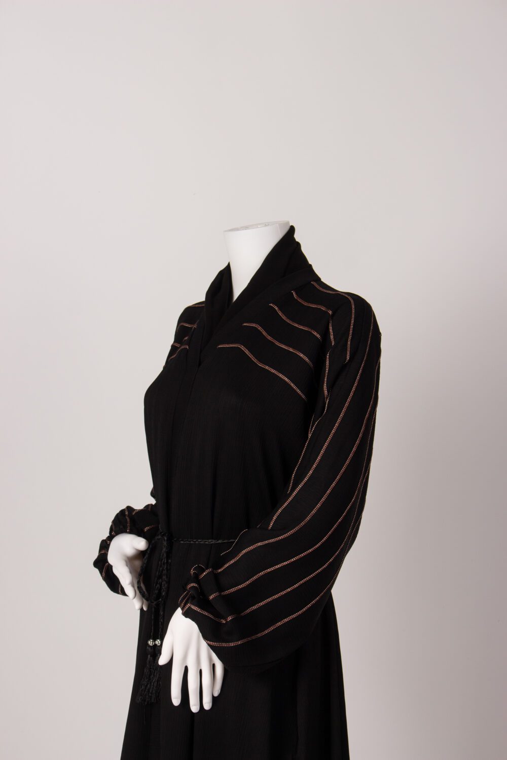 Zoom Stripe Abaya Black Side