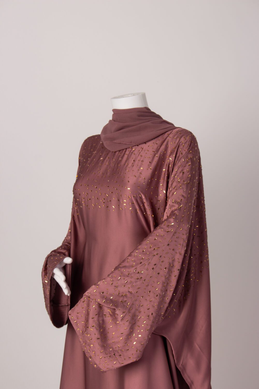 Beaded Farasha Abaya Pink Side