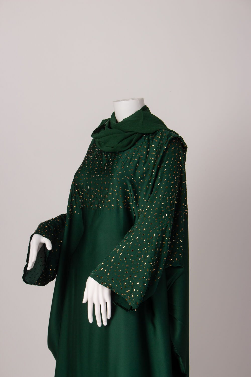 Beaded Farasha Abaya Green Side