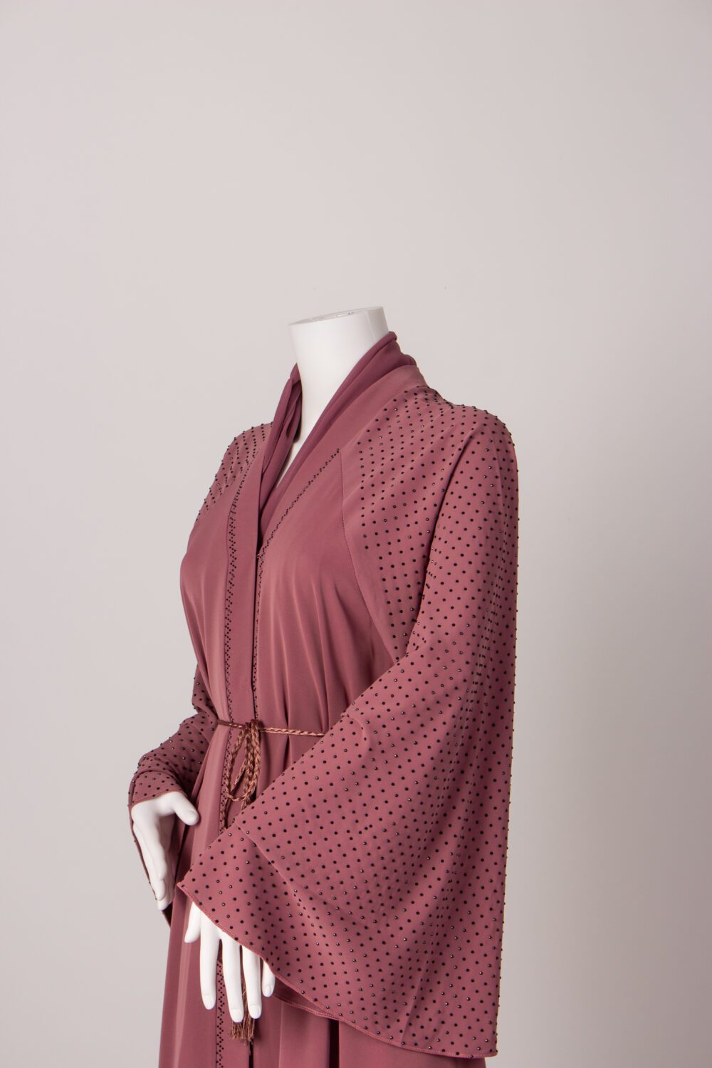 Diamante Abaya Plum Side