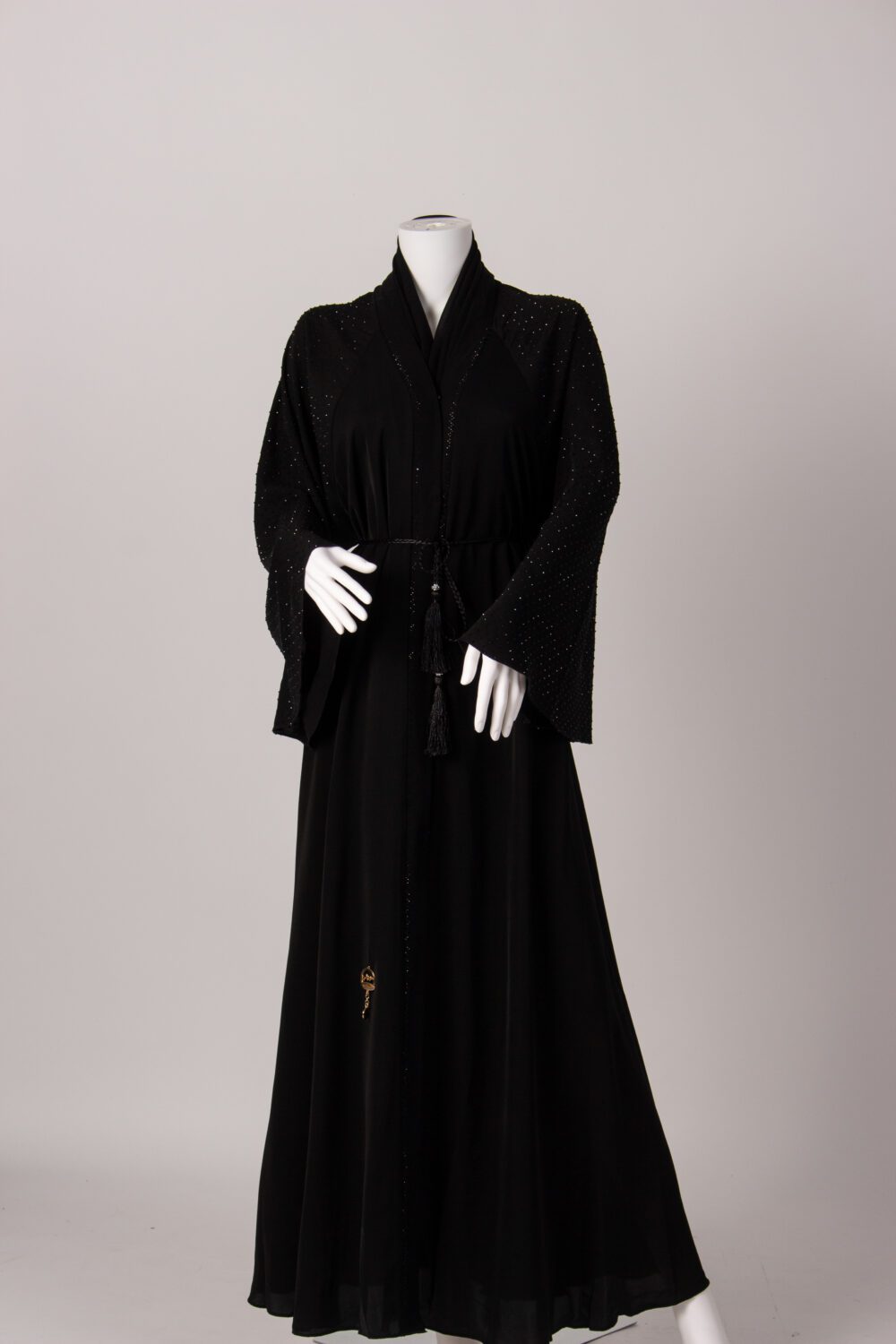 Diamante Abaya Black Front